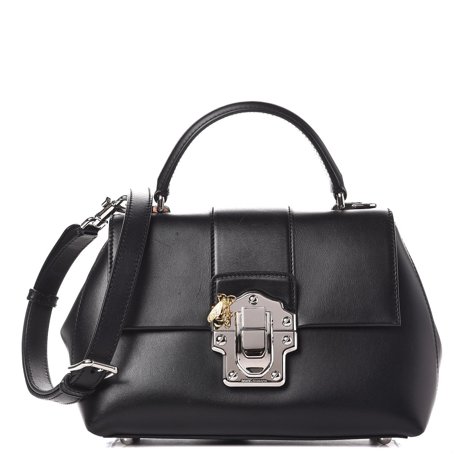 Dolce & Gabbana Calfskin Small Lucia Satchel Black 1 of 8