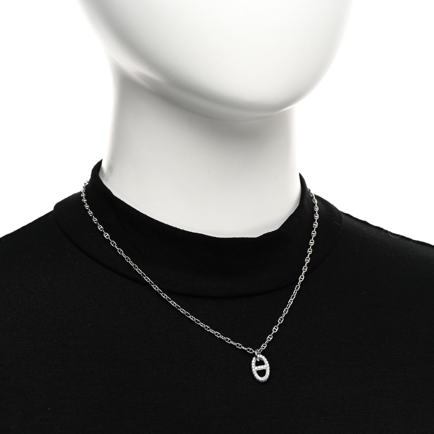 18K White Gold Diamond New Farandole Pendant Necklace