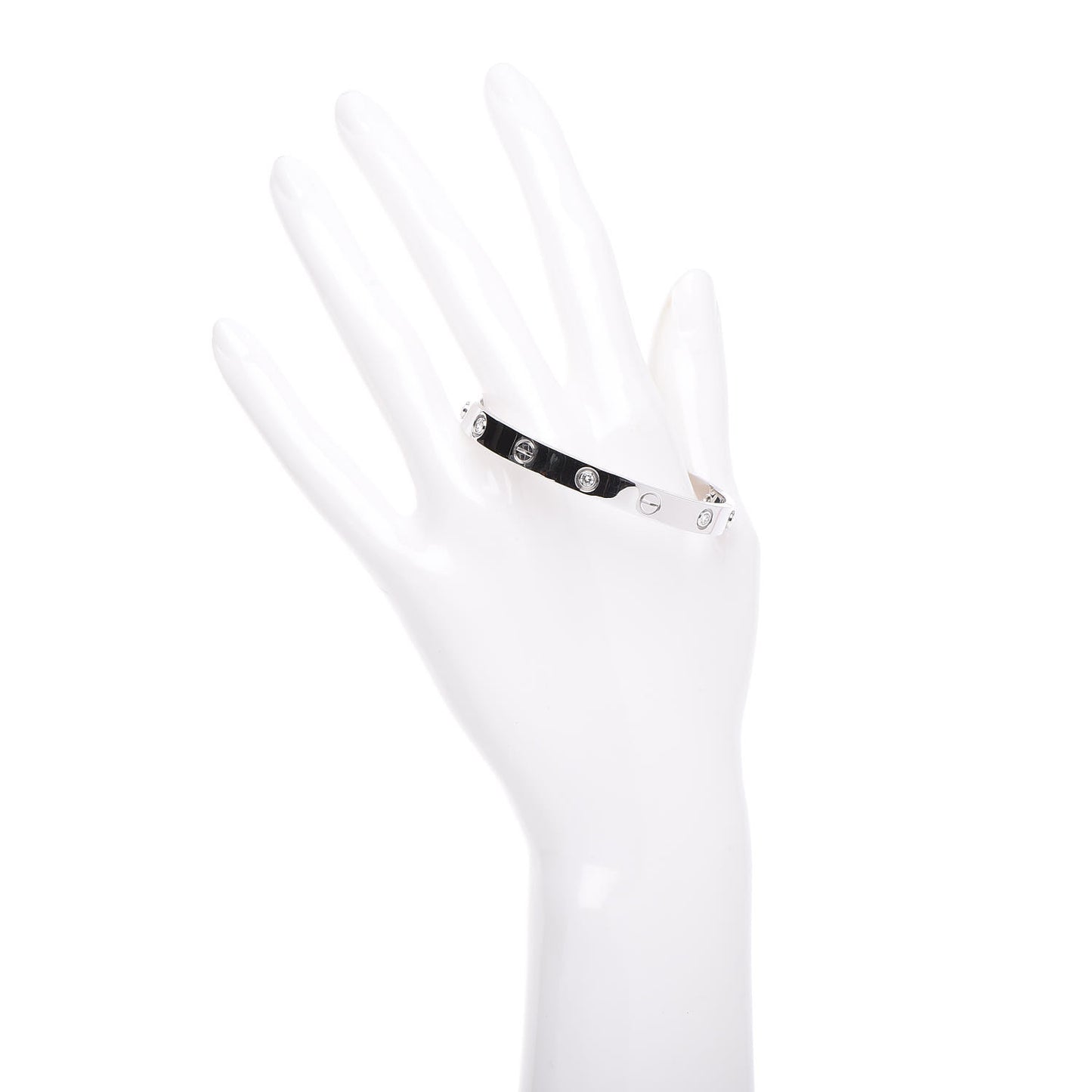 18K White Gold 6 Diamond LOVE Bracelet 16