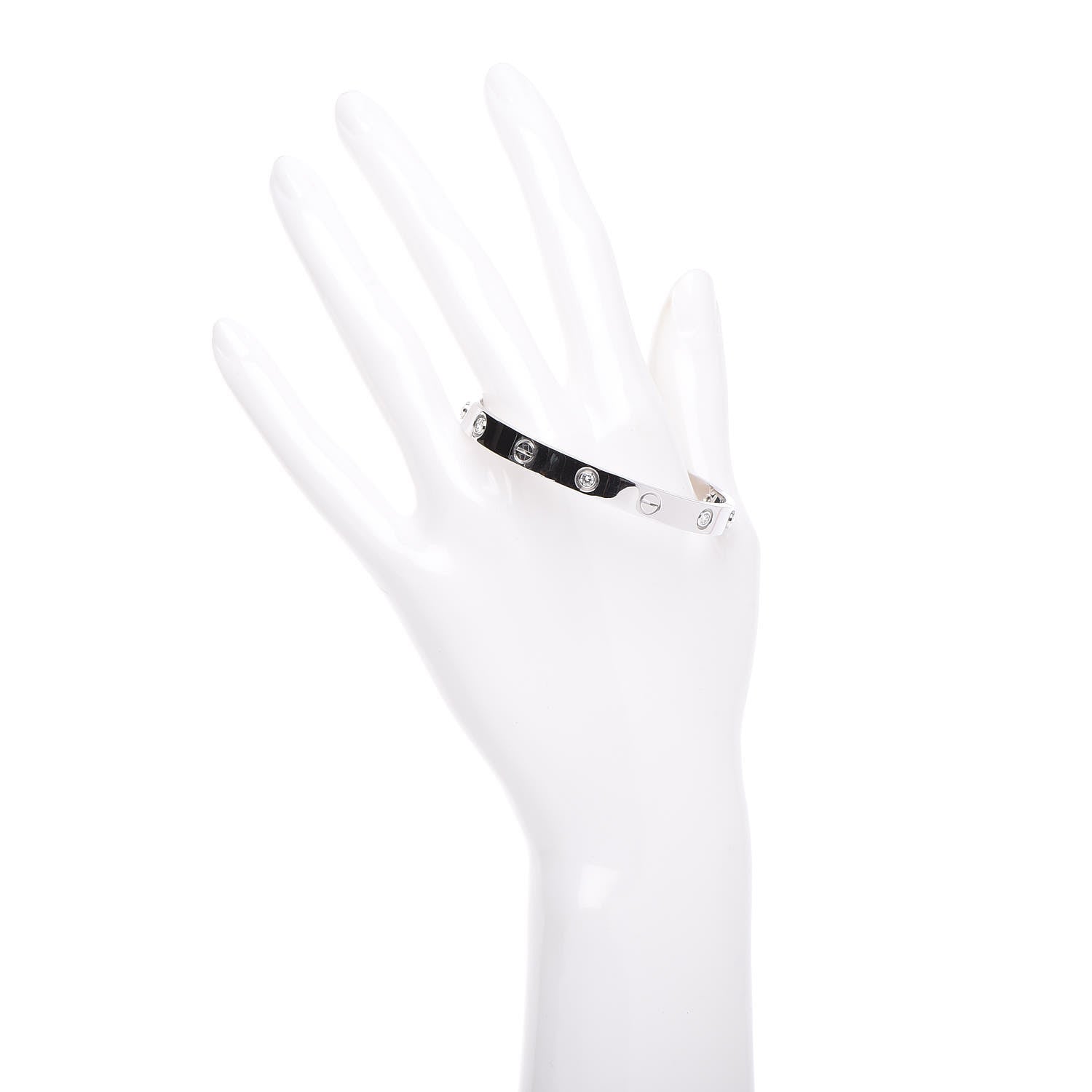 Cartier 18K White Gold 6 Diamond LOVE Bracelet 16 2 of 6