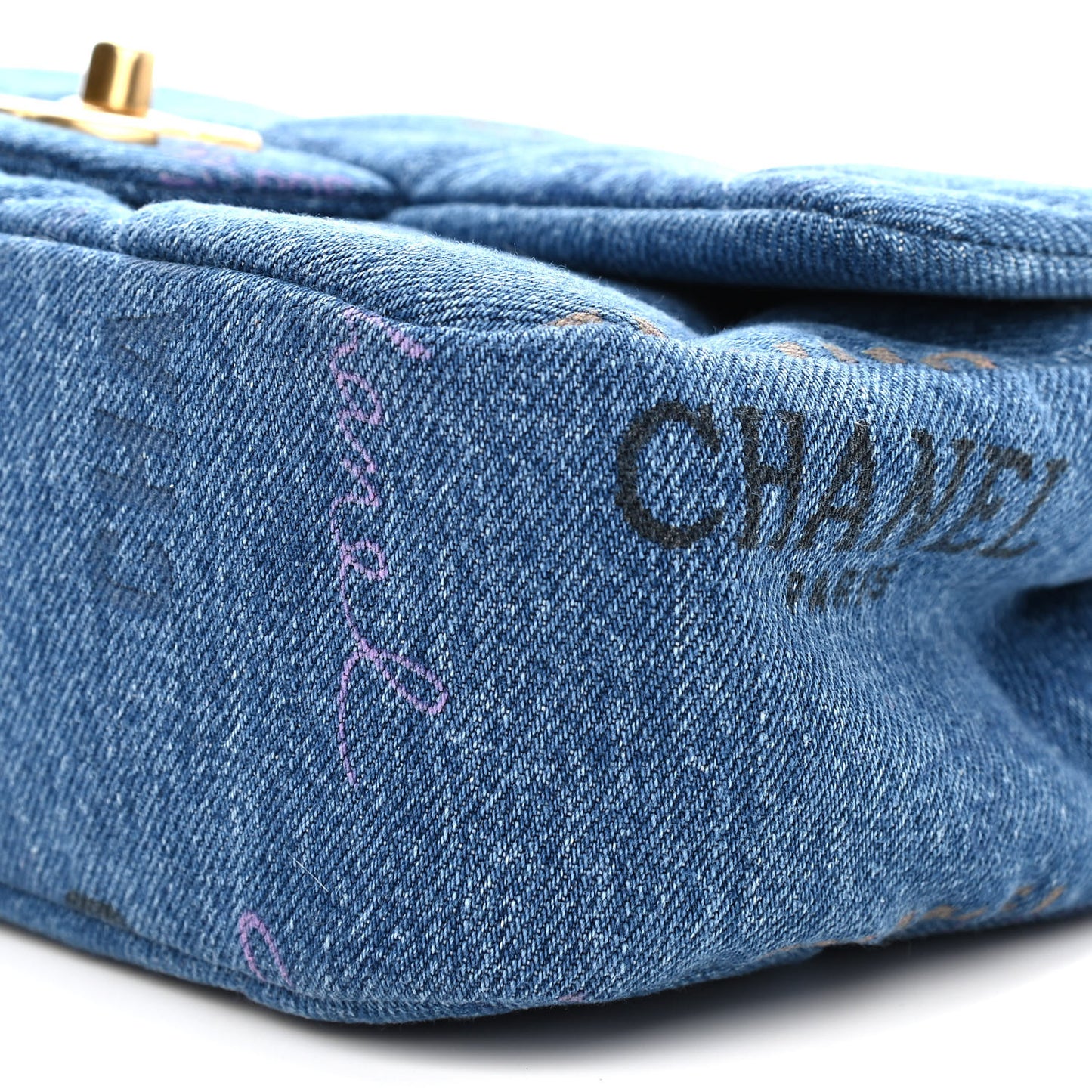 Denim Quilted Mini Denim Mood Rectangular Flap Blue Multicolor