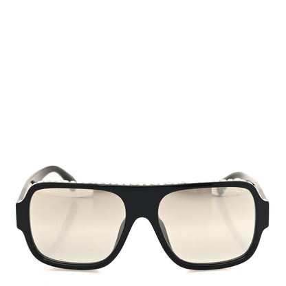 Chanel Acetate Crystal CC Shield Sunglasses 71431A Black Grey 2 of 7