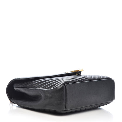 Saint Laurent Sheepskin Matelasse Chevron Monogram Large College Satchel Black 4 of 13