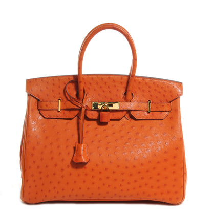 Hermes Ostrich Birkin 35 Orange 1 of 10