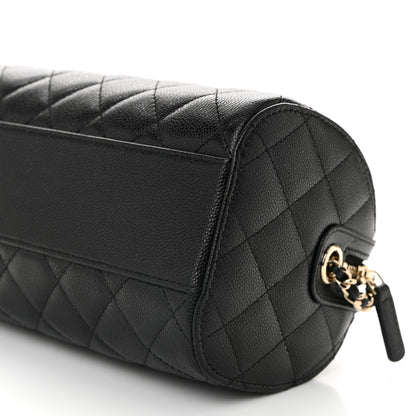 Chanel Caviar Quilted Barrel Clutch With Chain Black 10 of 11