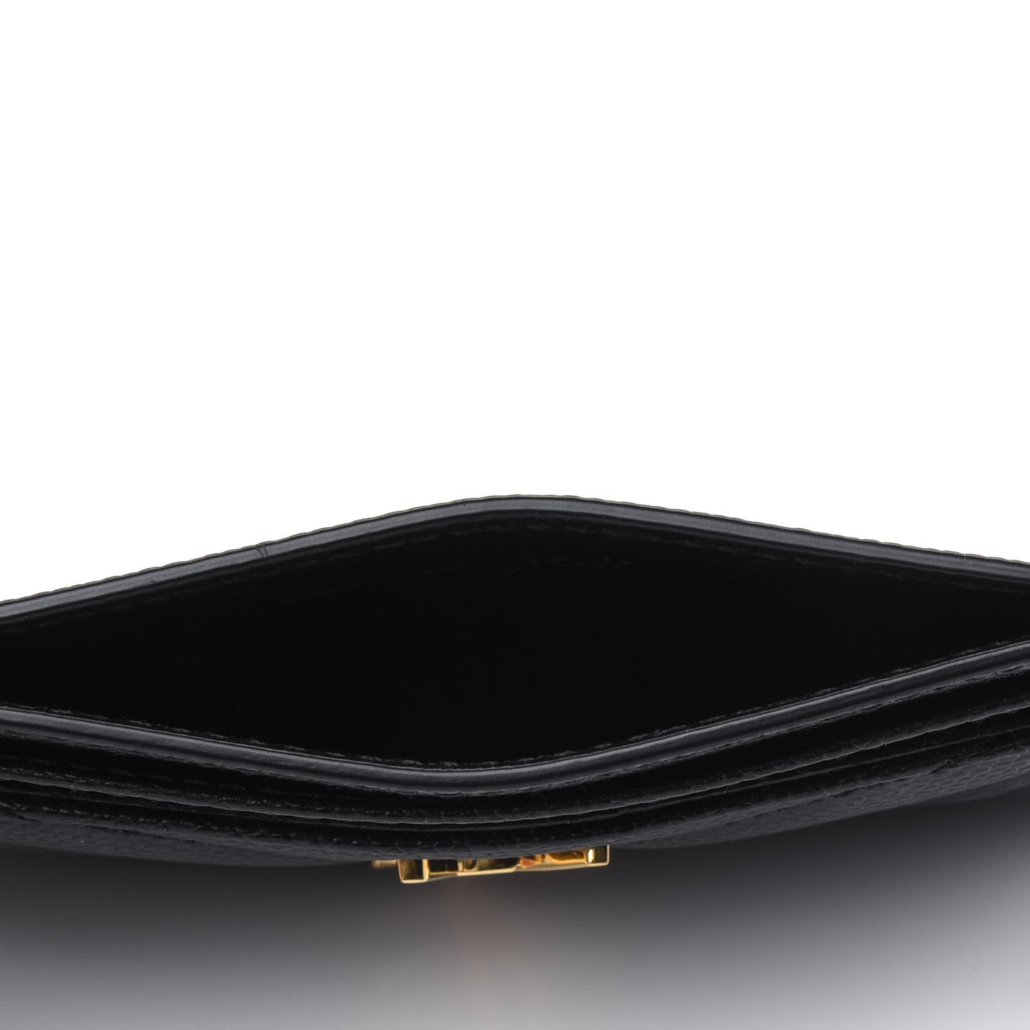 Grain De Poudre Matelasse Chevron Monogram Credit Card Case Black