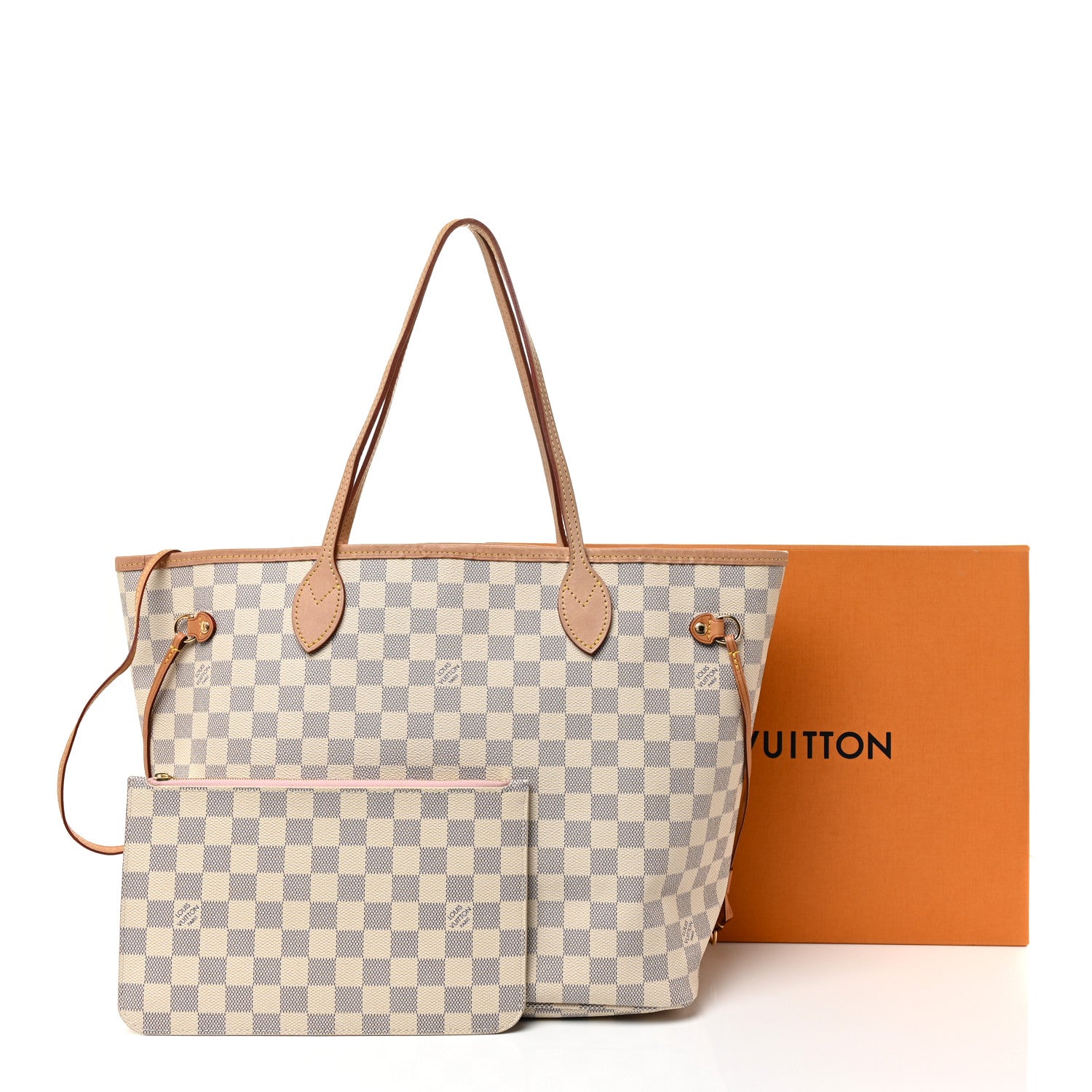 Louis Vuitton Damier Azur Neo Neverfull MM Rose Ballerine 25 of 25