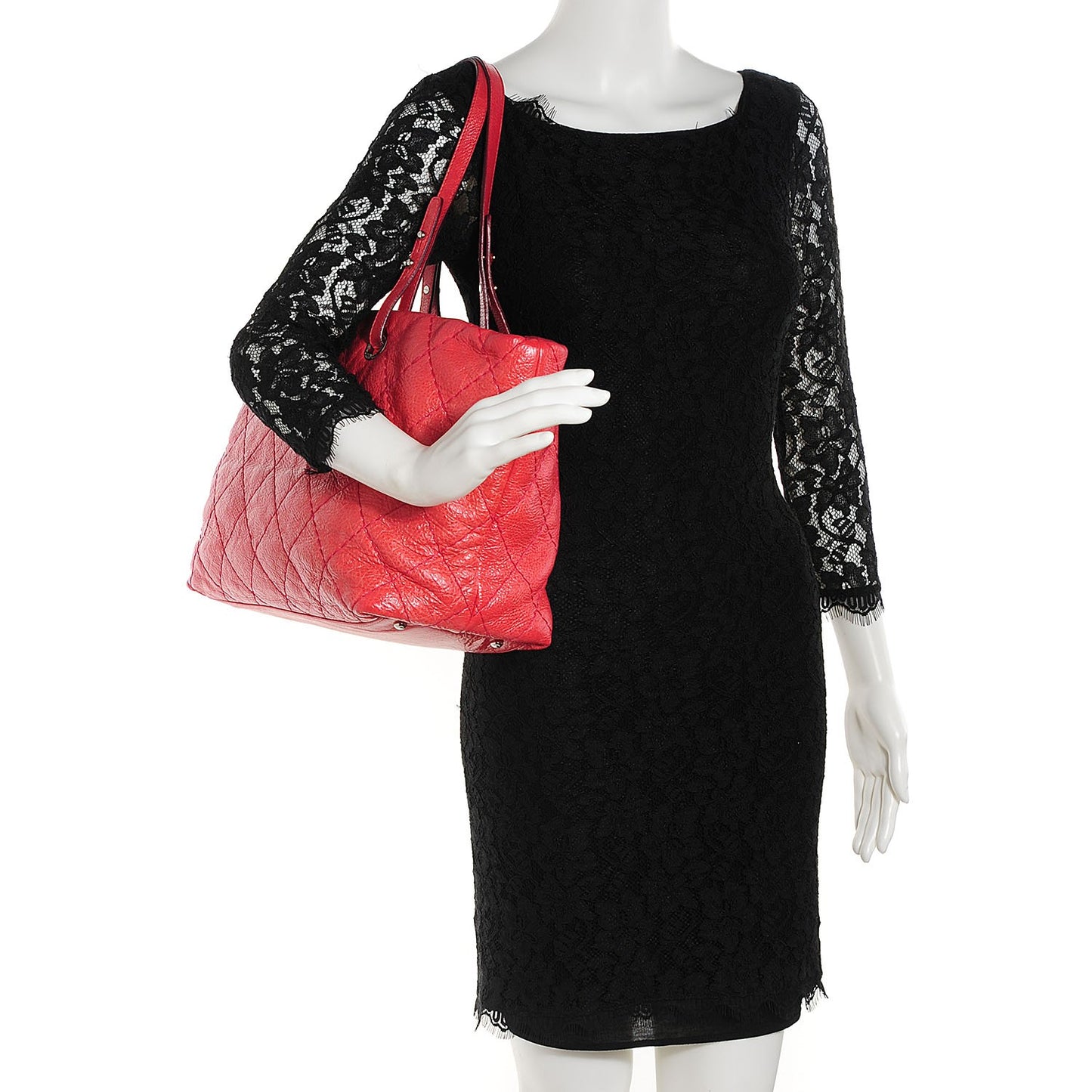 Glazed Calfskin Small On The Road Tote Red