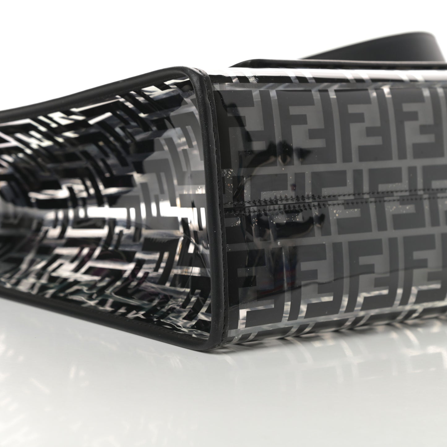 TPU FF Vitello Century Plexiglass Medium Runaway Shopper Tote Black