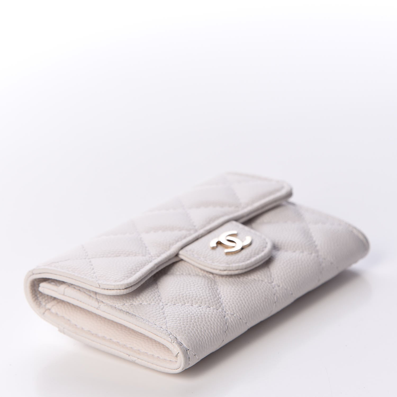 Chanel Caviar Quilted Flap Card Holder Wallet White 3 of 10
