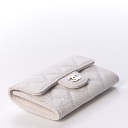 Chanel Caviar Quilted Flap Card Holder Wallet White 3 of 10
