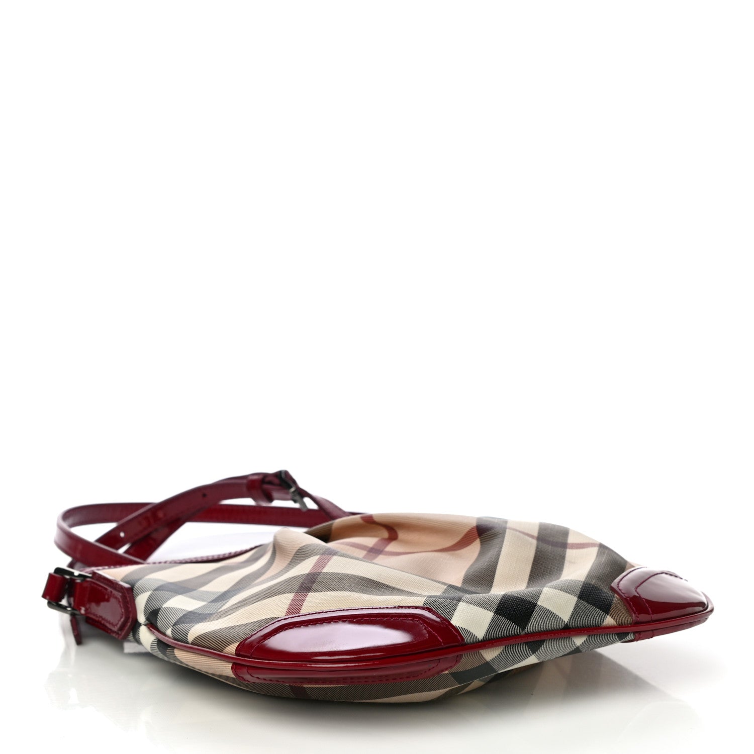 Burberry Patent Nova Check Julia Crossbody Bag Red 4 of 11