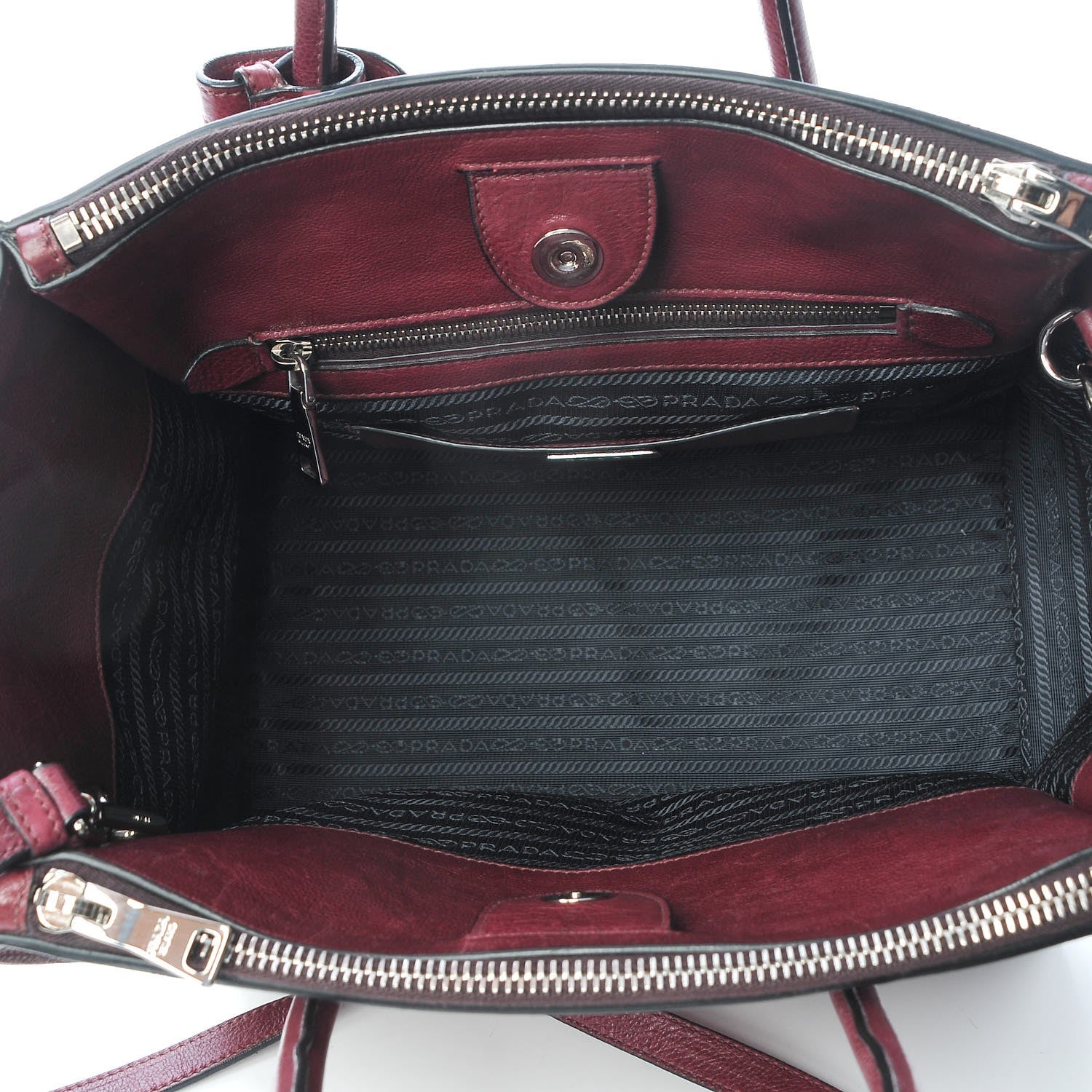 Prada Glace Calf Twin Pocket Tote Ametista 6 of 9