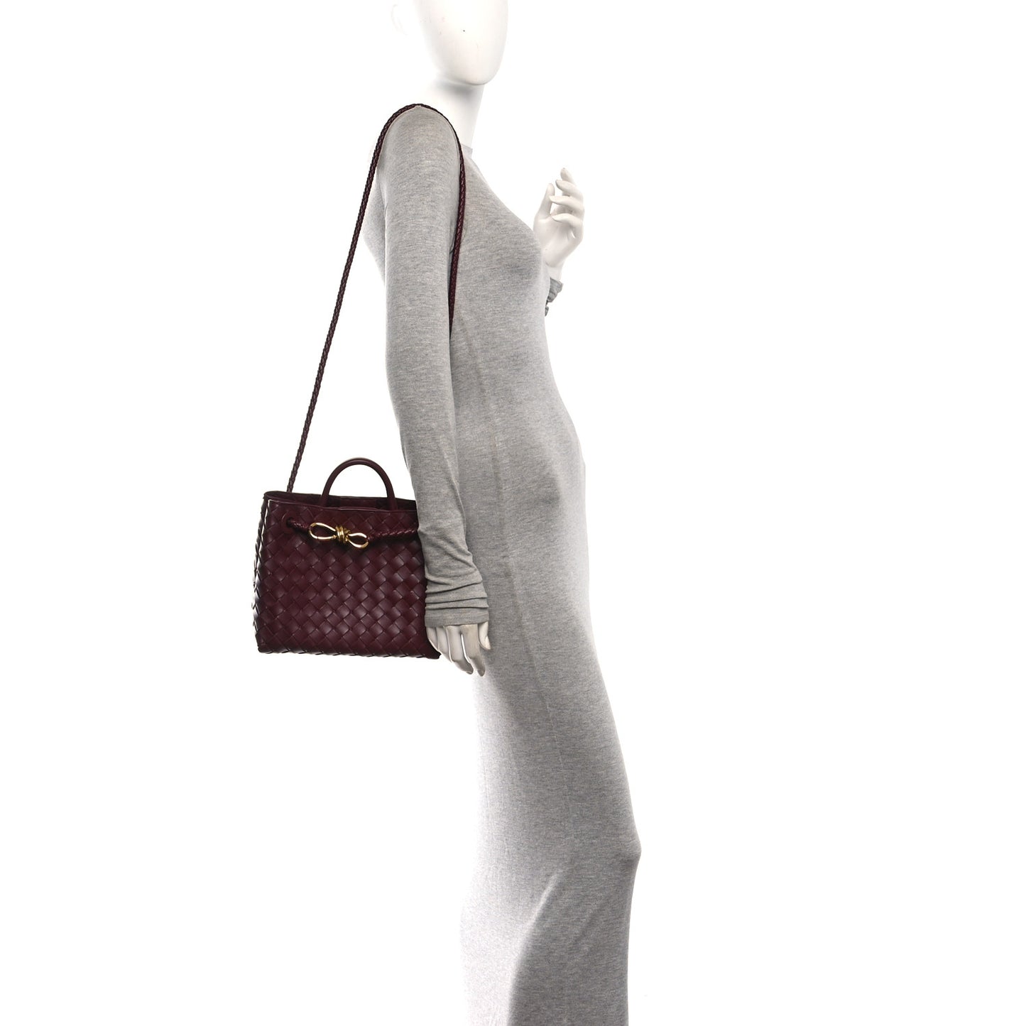 Nappa Intrecciato Small Andiamo Shoulder Bag Barolo