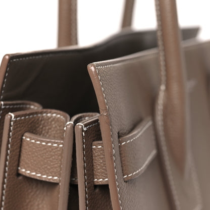 Saint Laurent Grained Calfskin Topstitch Small Classic Sac De Jour Taupe 21 of 22