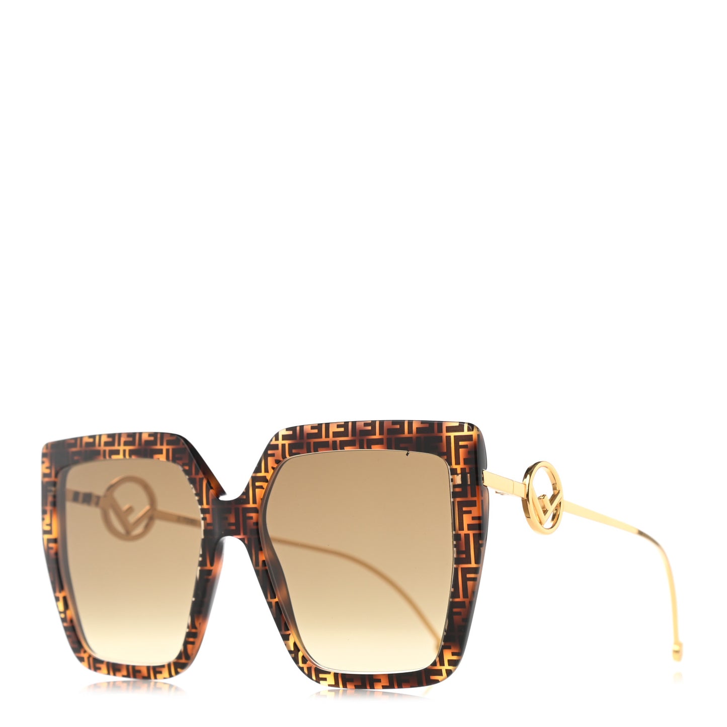 Acetate Metal F is Fendi FF Butterfly Sunglasses FF 0410/S Havana
