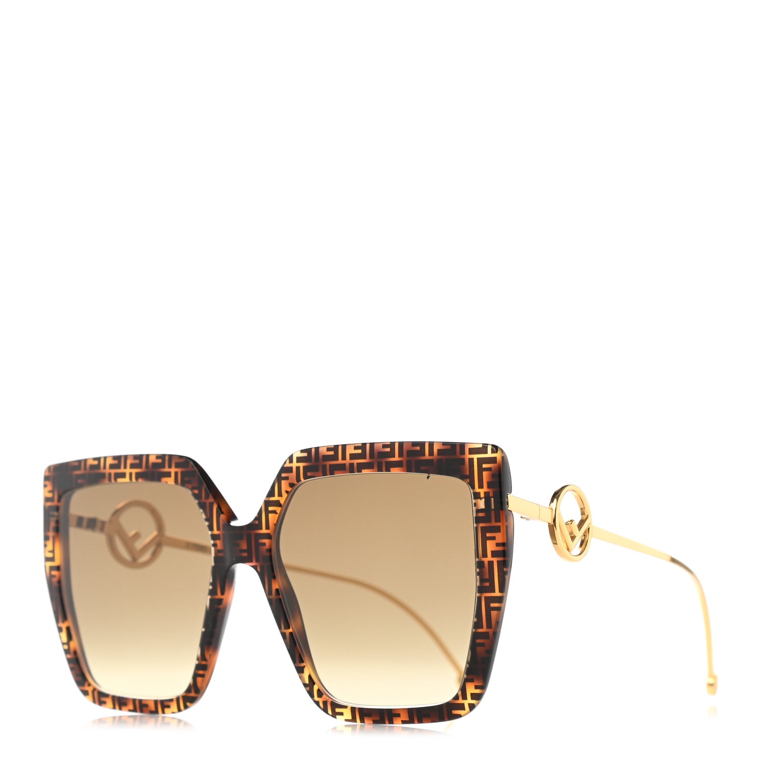 Fendi Acetate Metal F is Fendi FF Butterfly Sunglasses FF 0410/S Havana 1 of 7