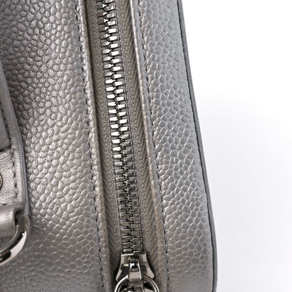 Chanel Metallic Caviar Quilted Large CC Filigree Vanity Case Silver 13 of 13