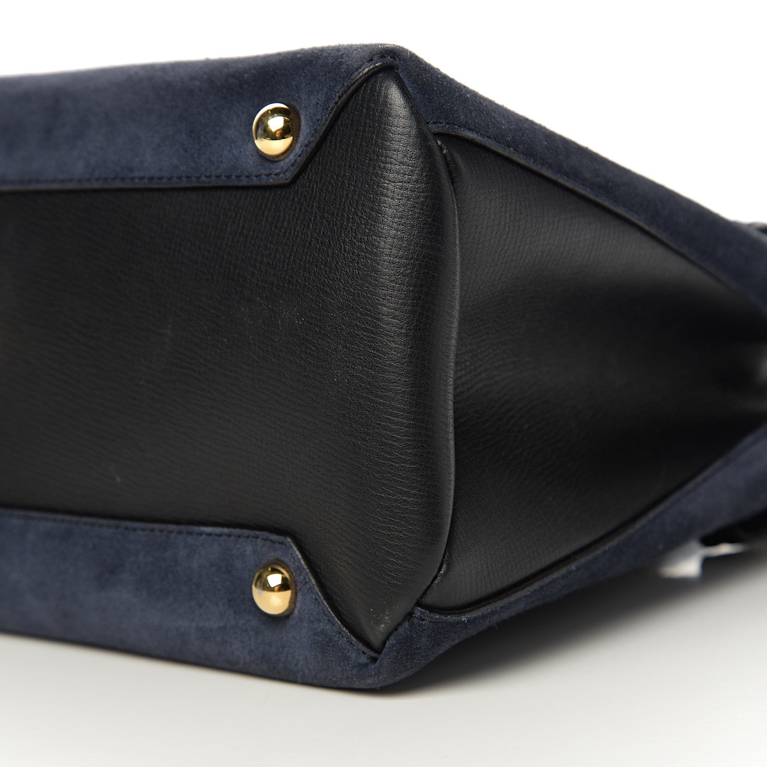 Burberry Suede House Check Medium Banner Tote Ink Blue 7 of 10