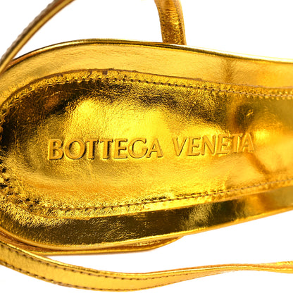 Bottega Veneta Laminated Calfskin The Line 90mm Sandals 39 Gold 7 of 9