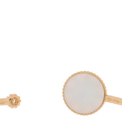 Christian Dior 18K Yellow Gold Diamond Mother of Pearl Rose Des Vents Cuff Bracelet 3 of 3