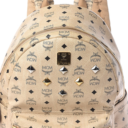 MCM Visetos Medium Studded Stark Backpack Beige 7 of 9