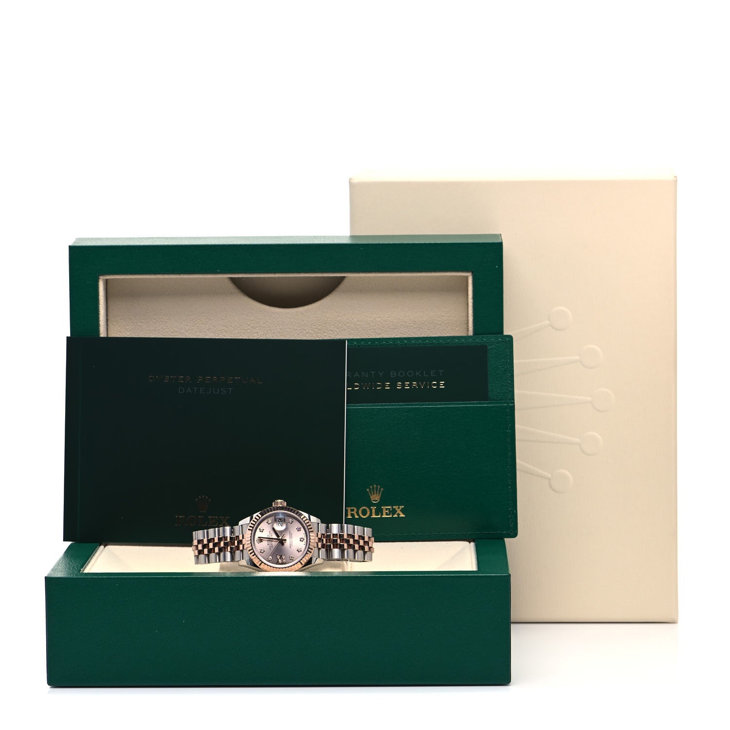 Rolex Stainless Steel 18K Everose Gold Diamond 28mm Oyster Perpetual Datejust Watch Sundust 279171 5 of 5