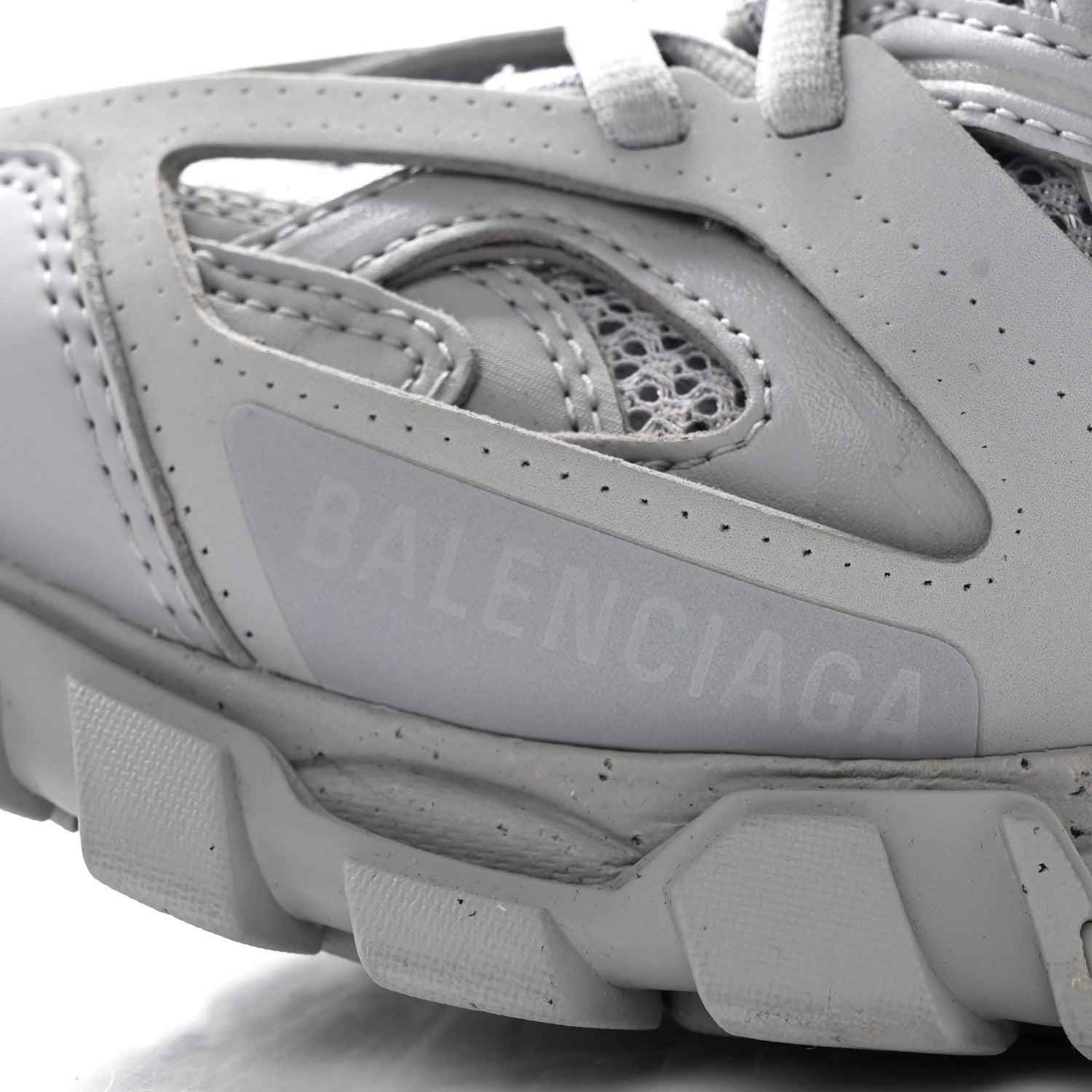 Balenciaga Rubber Mesh Fabric Monocolor Recycled Sole Womens Track Sneakers 35 Medium Grey 13 of 13