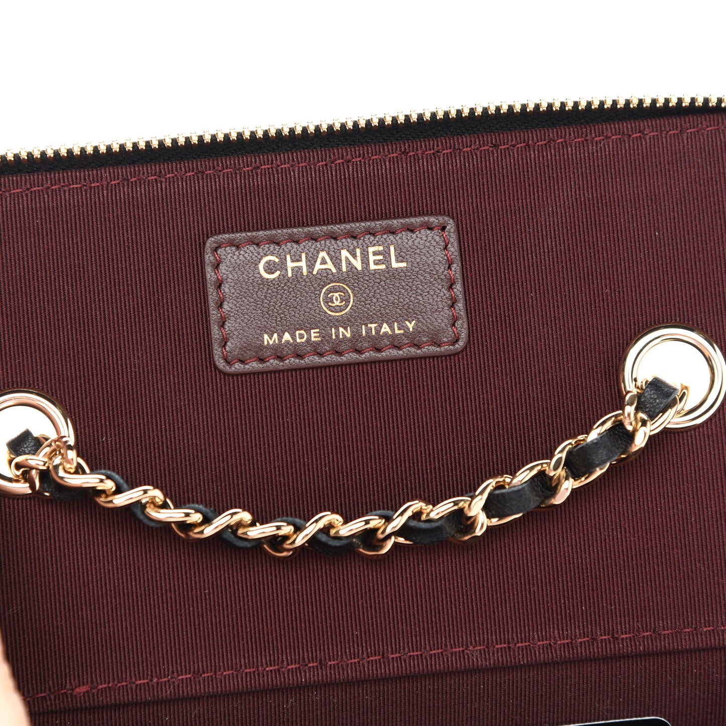 Lambskin Quilted Small Vanity Case With Chain Black