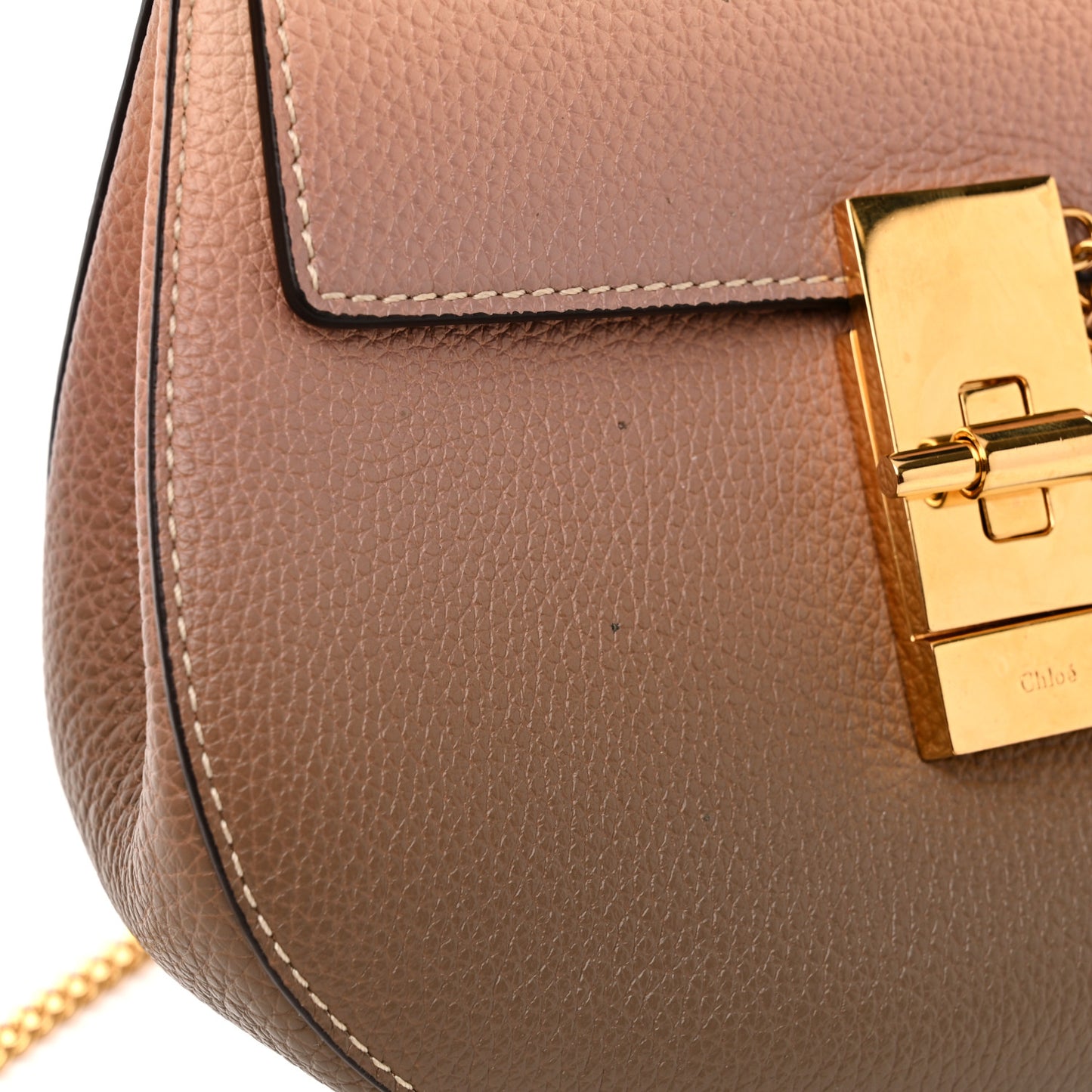 Grained Calfskin Lambskin Ombre Mini Drew Shoulder Bag