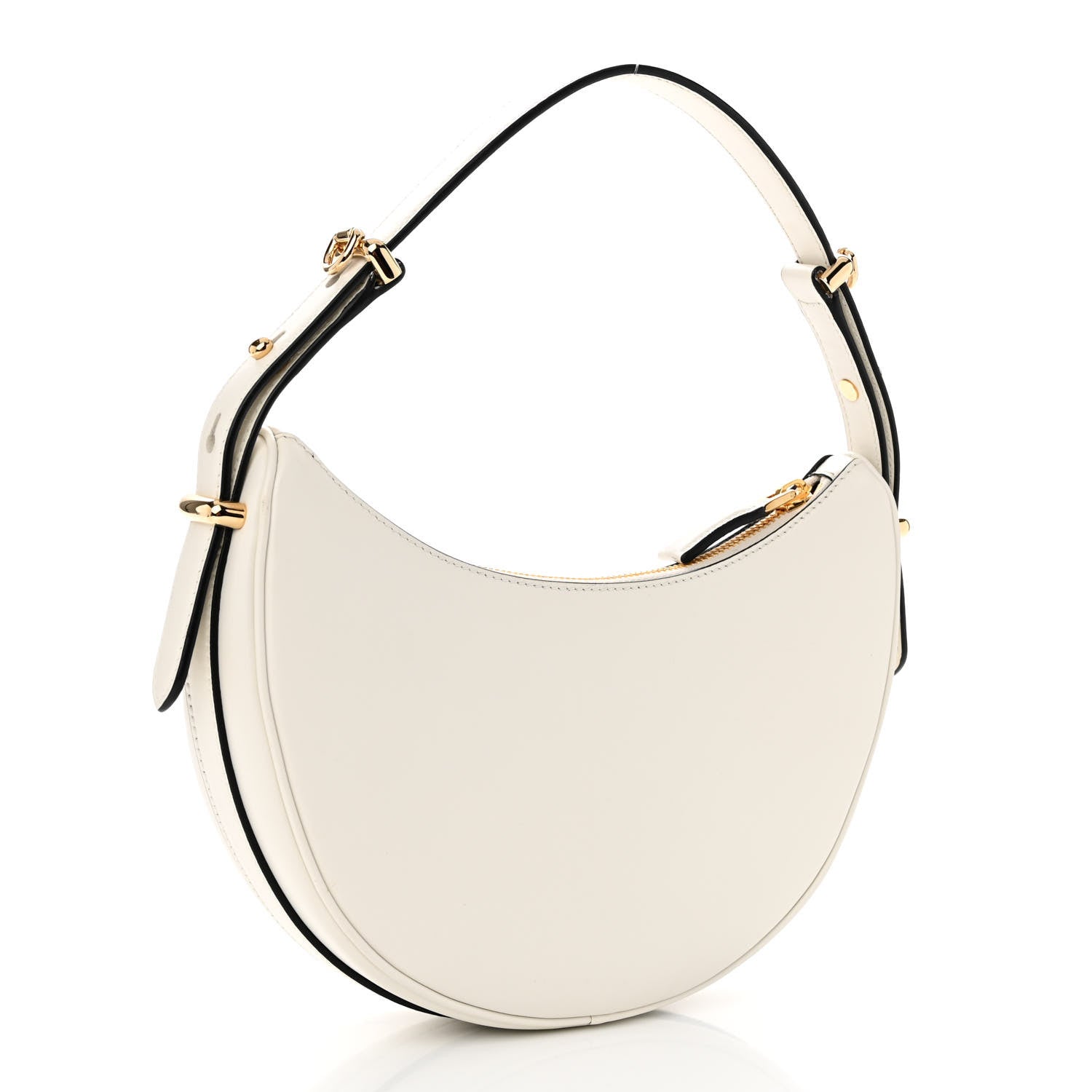 Prada Soft Calfskin Arque Shoulder Bag White 3 of 9