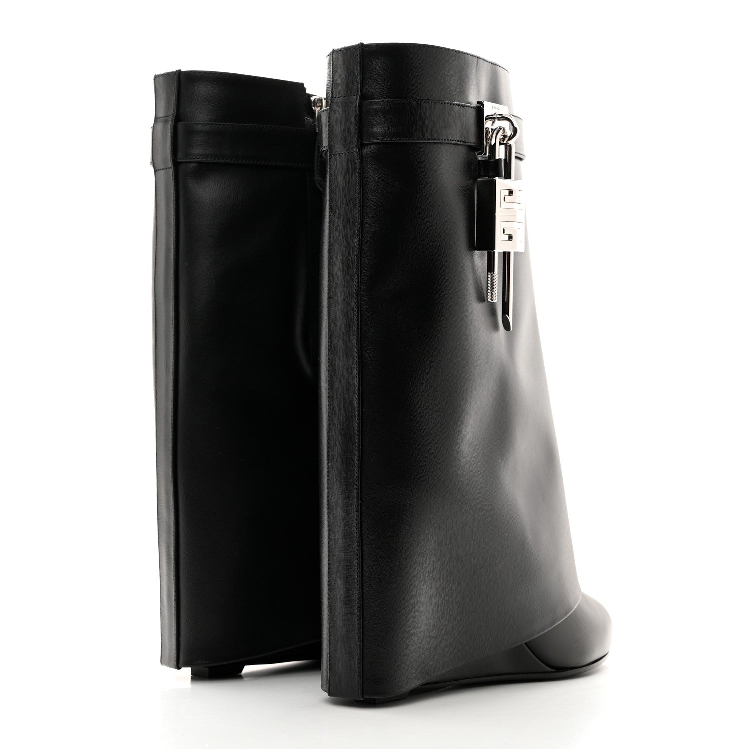 Givenchy Calfskin Shark Lock Ankle Boots 39 Black 4 of 8