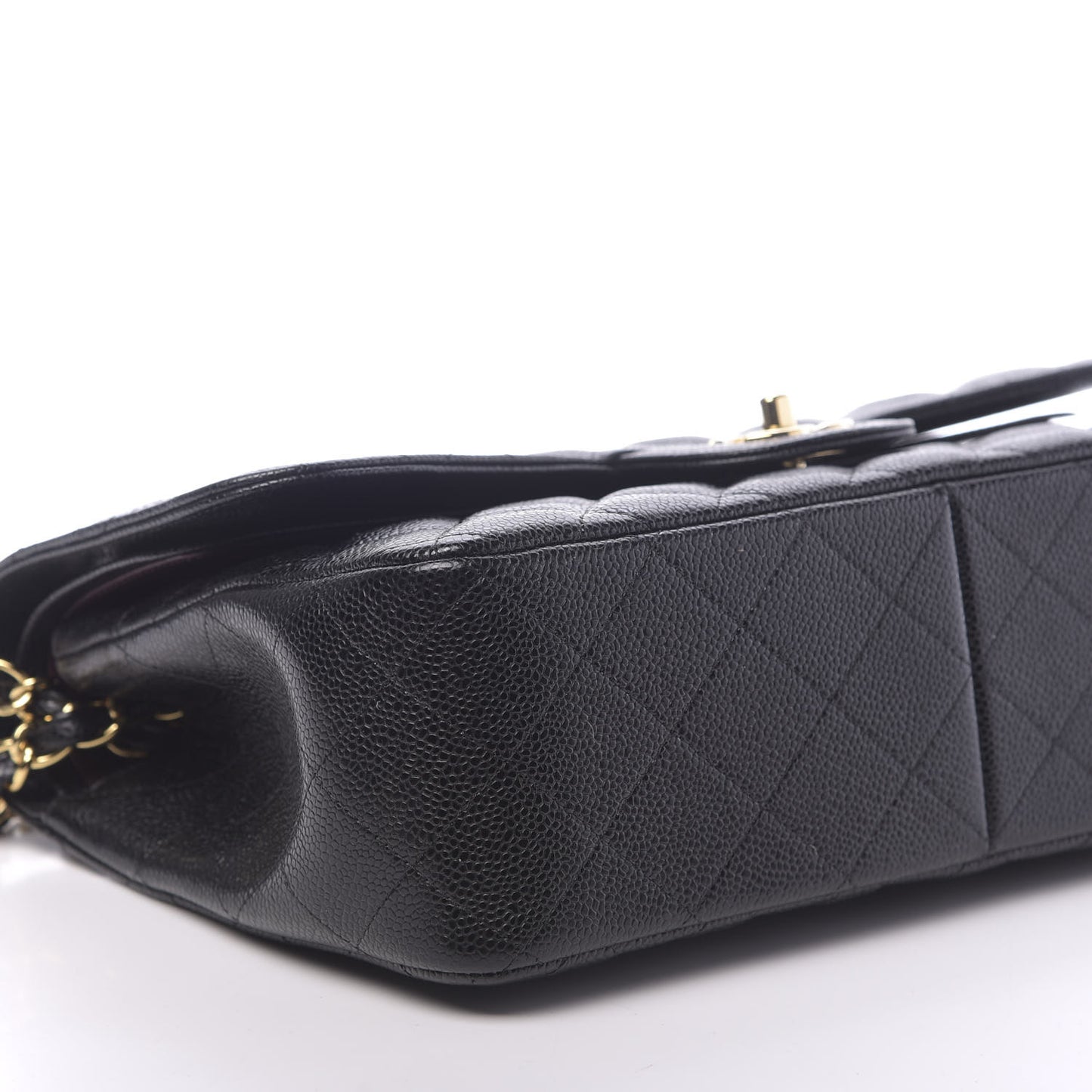 Caviar Quilted Jumbo Double Flap Black