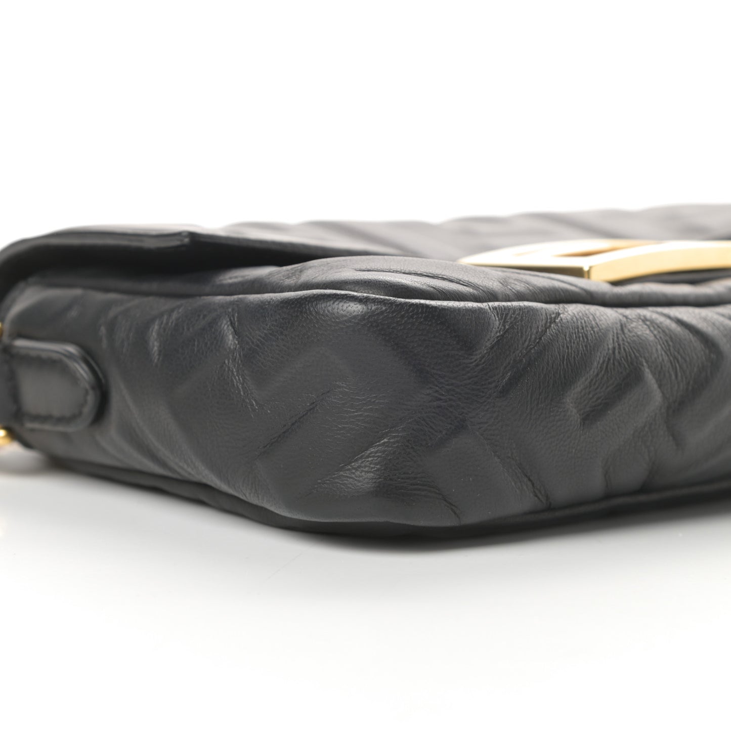 Nappa FF 1974 Embossed Mini Baguette Black
