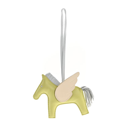 Hermes Milo Lambskin Grigri Rodeo Pegase Horse Bag Charm GM Jaune Bourgeon Bleu Brume Nata 1 of 7