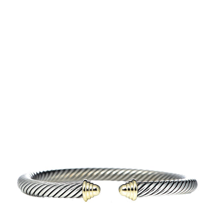 David Yurman Sterling Silver 14K Yellow Gold 5mm Cable Classics Bracelet 1 of 4