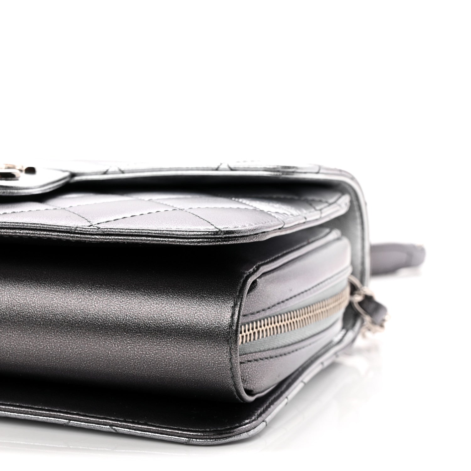 Chanel Metallic Lambskin Large Like A Wallet Flap Silver 10 of 11
