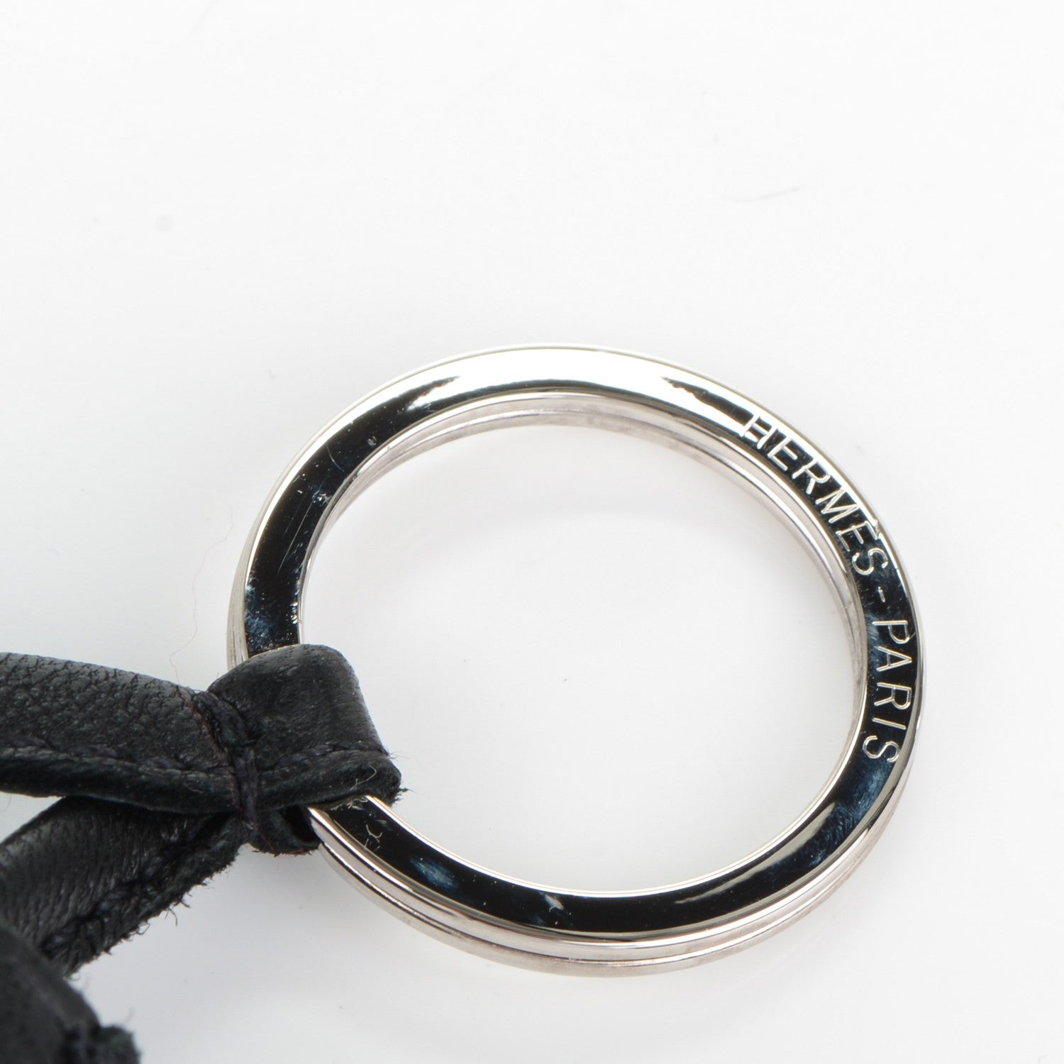 Hermes Lambskin Carmen Uno-Dos Key Holder Black Bleu Electrique 3 of 3
