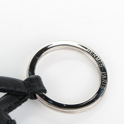 Hermes Lambskin Carmen Uno-Dos Key Holder Black Bleu Electrique 3 of 3