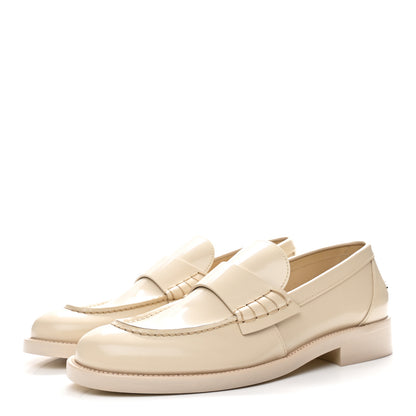 Chanel Shiny Calfskin Logo Loafers 39.5 Beige 4 of 11