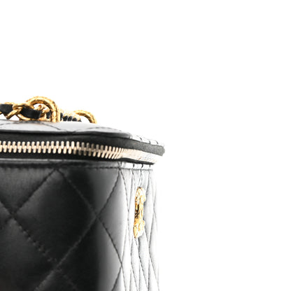 Chanel Lambskin Quilted Small CC Dynasty Vanity Case With Chain Black 16 of 19