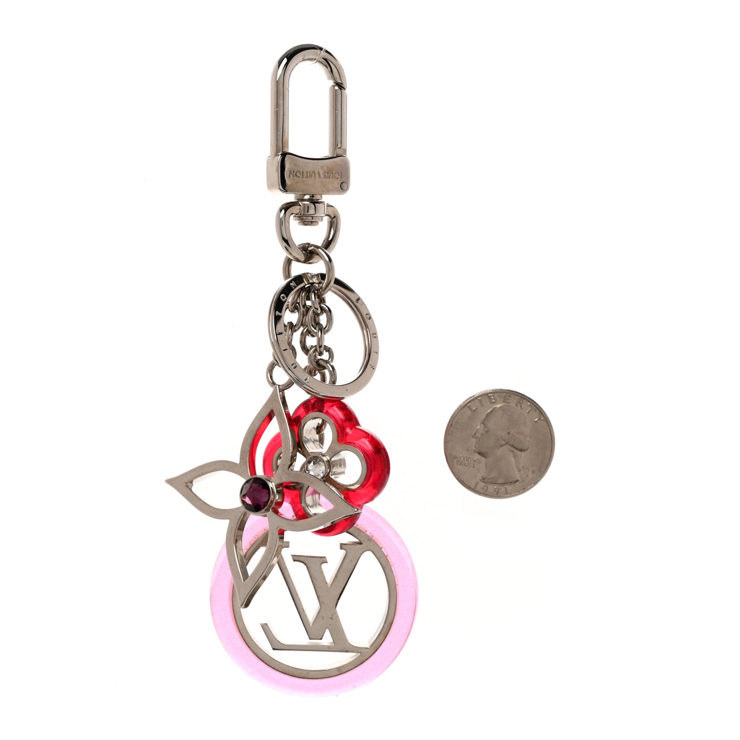 Colorline Bag Charm Key Holder Pink Glitter