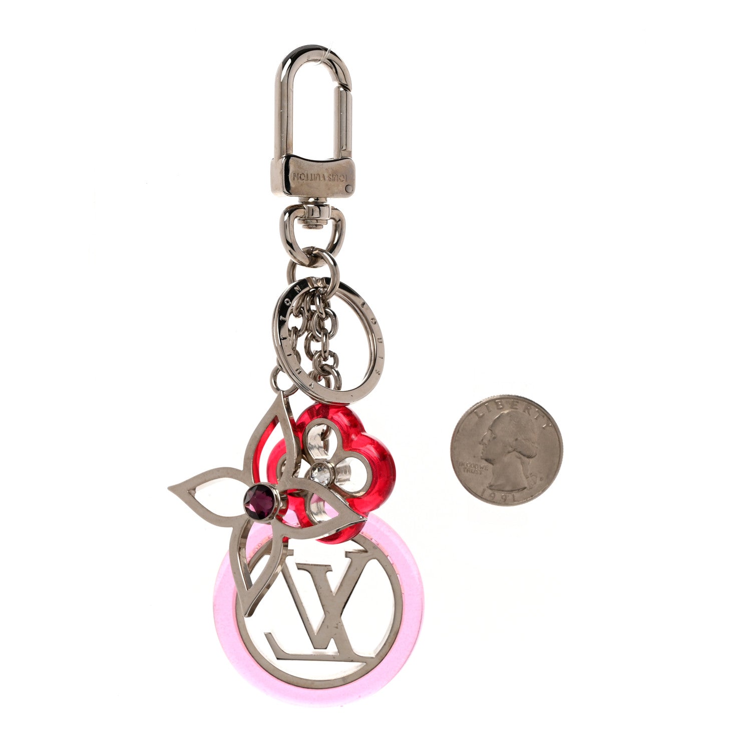 Louis Vuitton Colorline Bag Charm Key Holder Pink Glitter 2 of 5