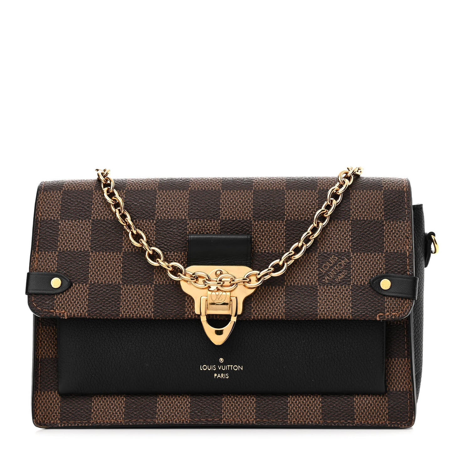 Damier Ebene Vavin Chain Wallet Black