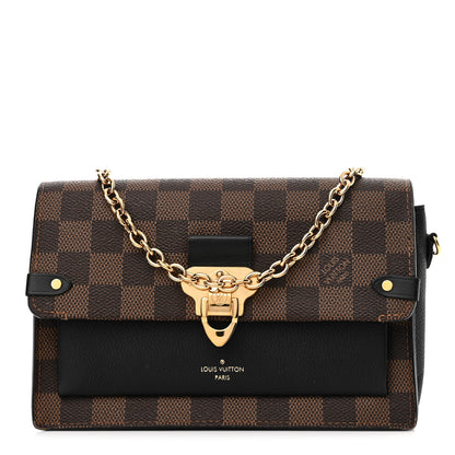 Louis Vuitton Damier Ebene Vavin Chain Wallet Black 1 of 11
