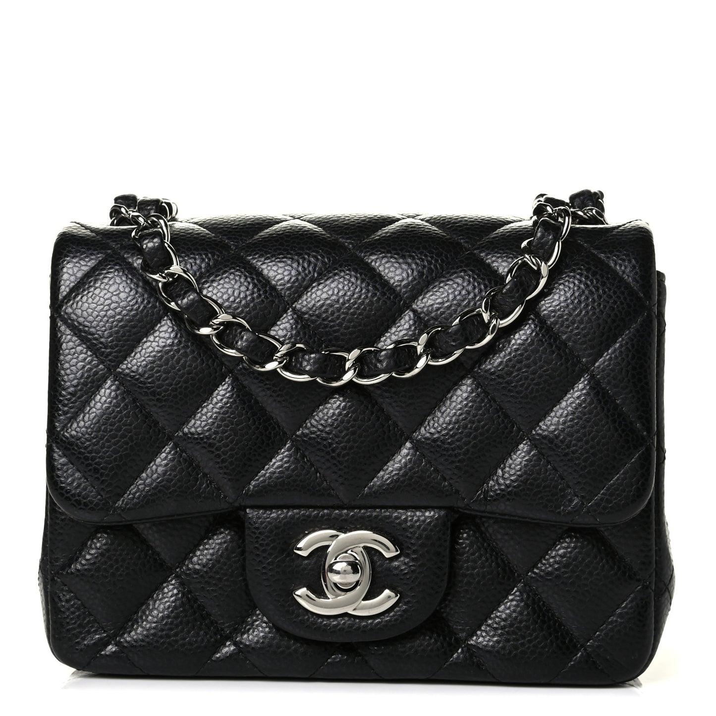 Caviar Quilted Mini Square Flap Black