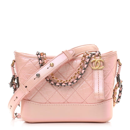 Chanel Iridescent Aged Calfskin Quilted Small Gabrielle Hobo Light Pink 1 of 11