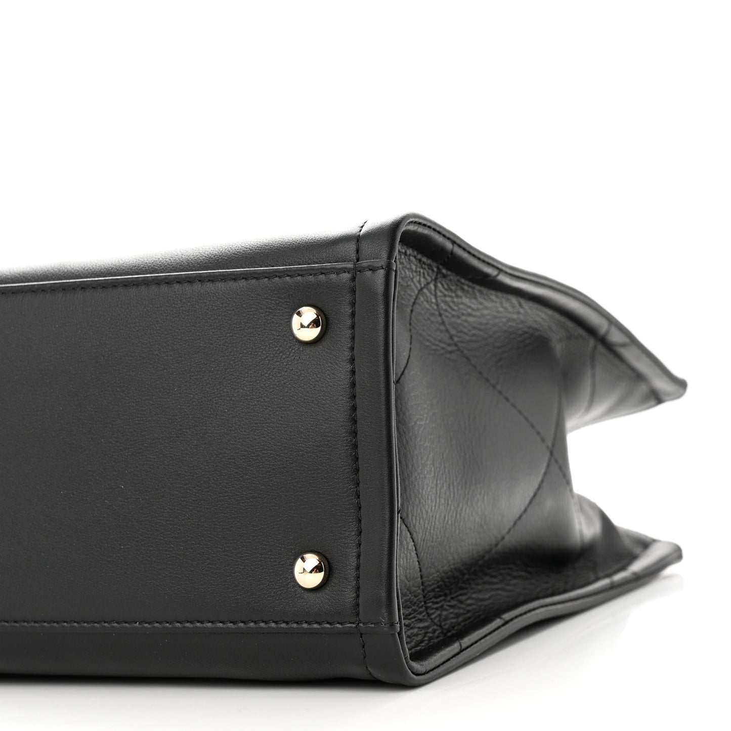 Calfskin CC Zipped Shopping Tote Black