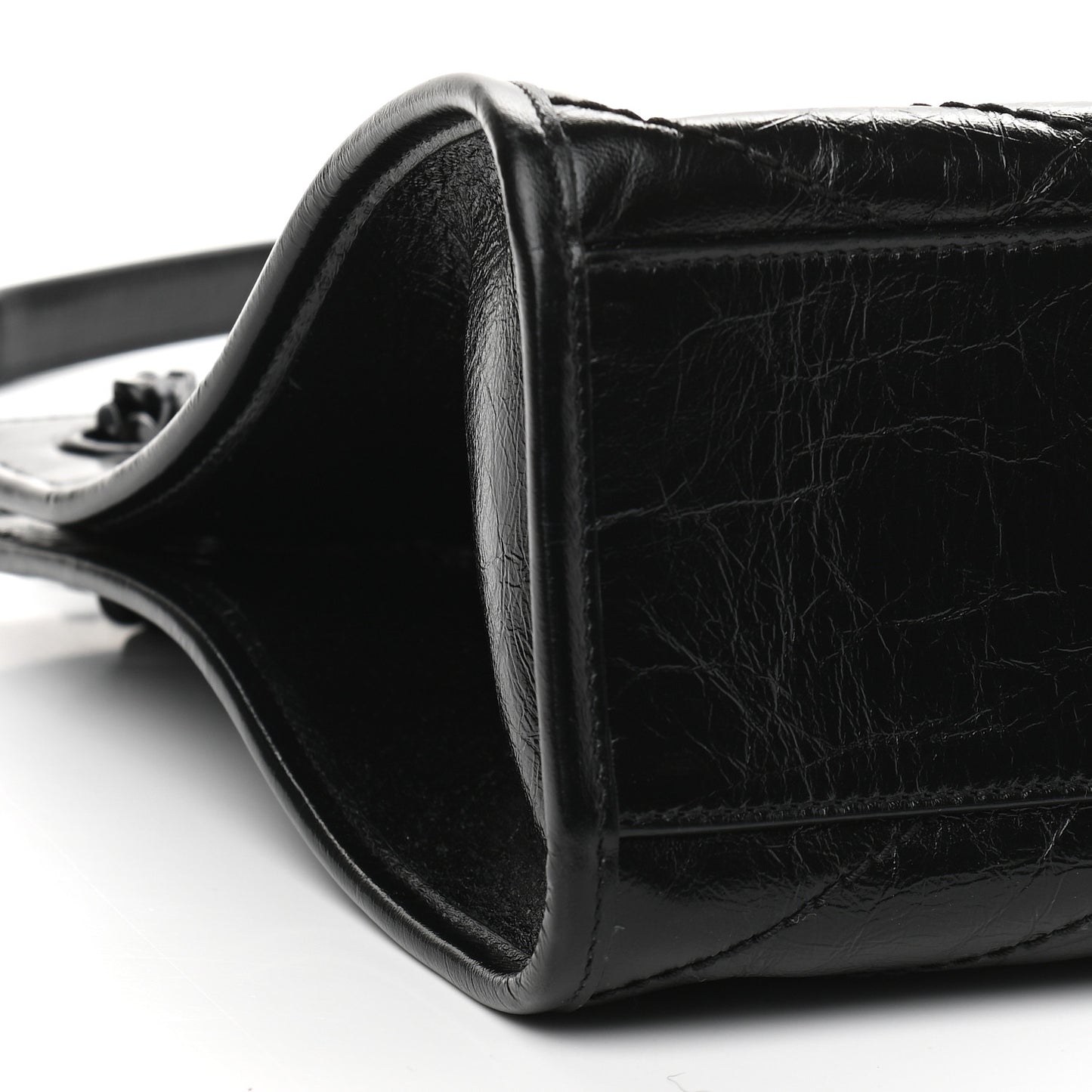 Crinkled Calfskin Matelasse Monogram Medium Niki Shopper Tote Black