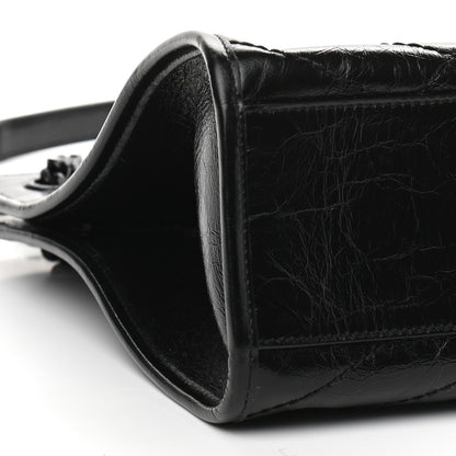 Saint Laurent Crinkled Calfskin Matelasse Monogram Medium Niki Shopper Tote Black 8 of 9
